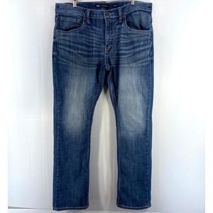 BKE Jake Straight Stretch Jean in Bond Blue Denim Jeans Mens 36x32 Actual 36x31
